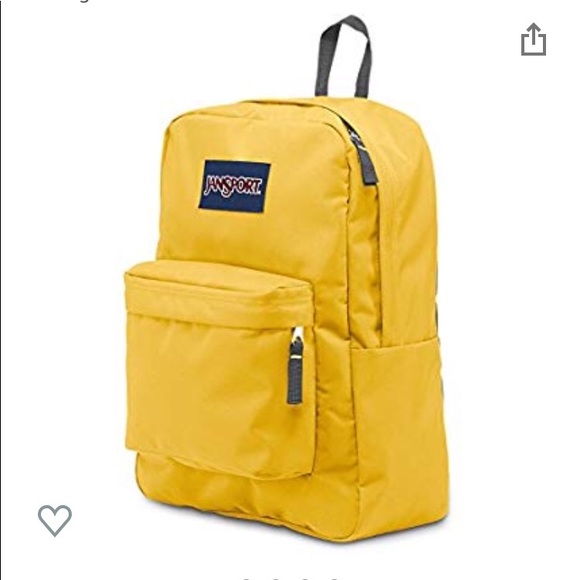 yellow jansport superbreak backpack